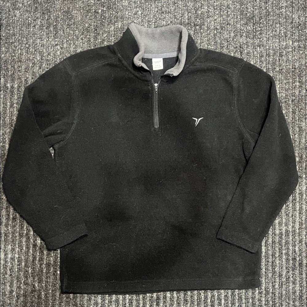 Old Navy Black and Gray Kids fleece zip up pullover size 6/7